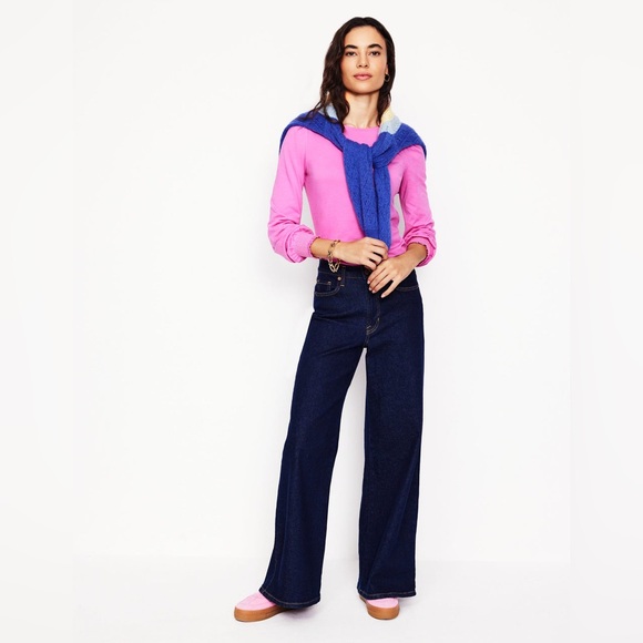 NWT Boden Smocked Cuff Supersoft Top Size 10 *Tickled Pink - Picture 4 of 9